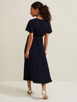 Phase Eight Petite Julissa Midi Wrap Dress - view 2, Navy