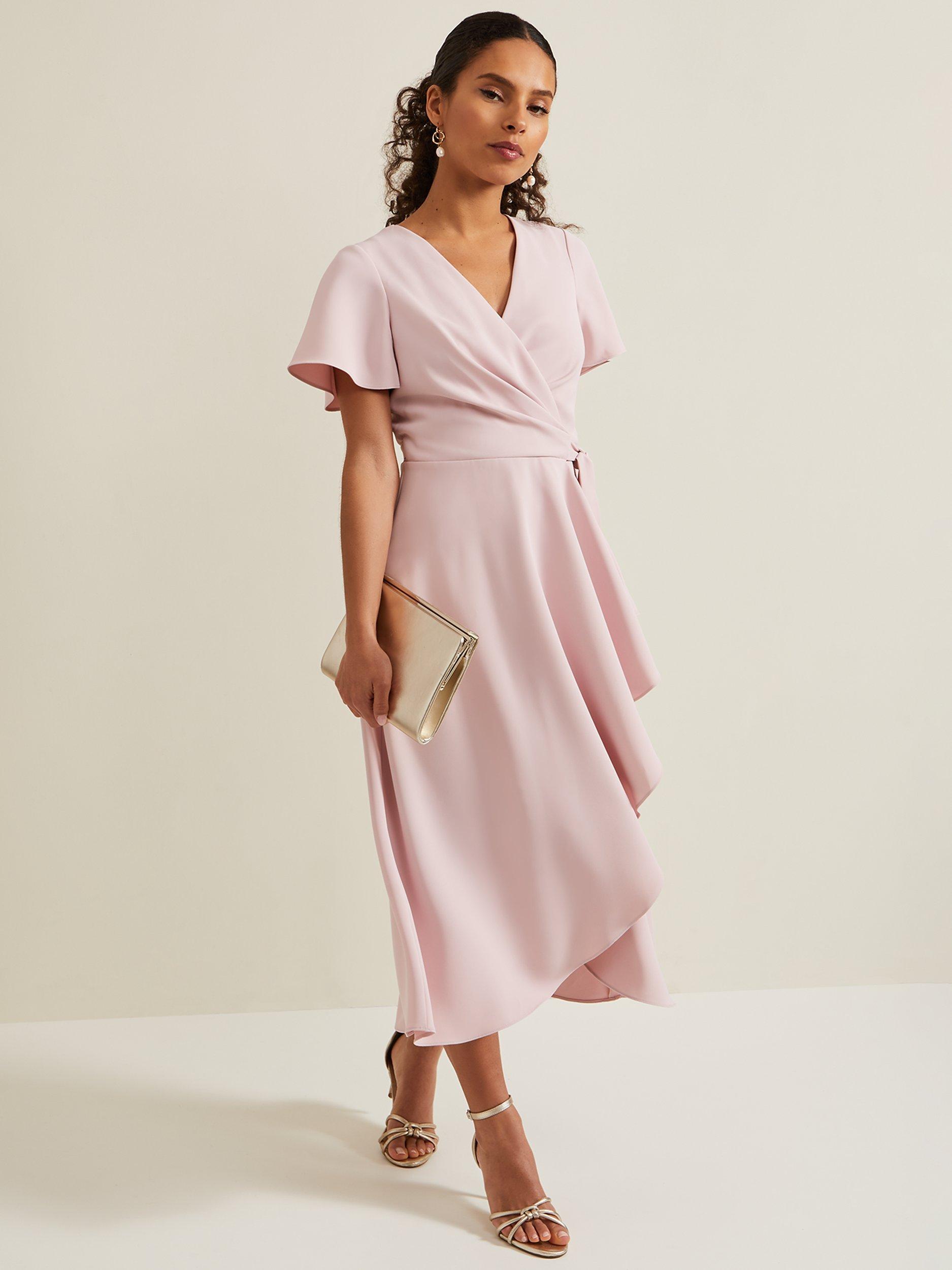 Phase Eight Petite Julissa Midi Wrap Dress, Antique Rose, 14