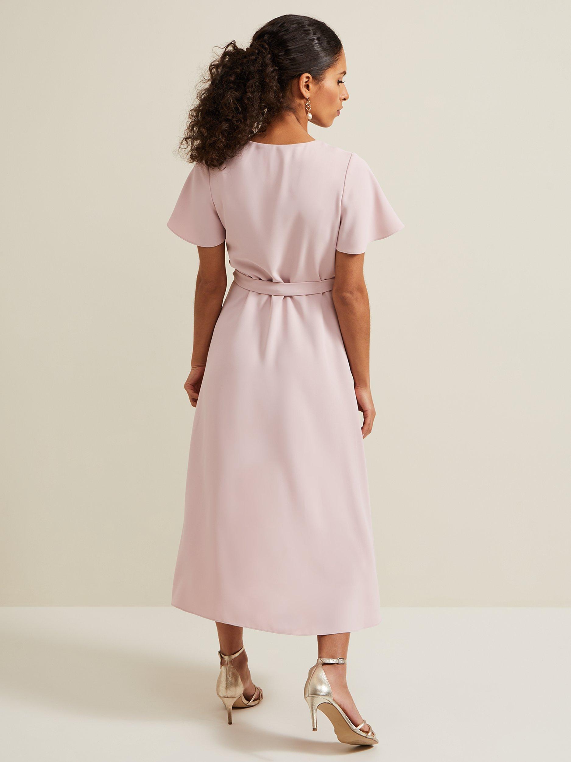 Phase Eight Petite Julissa Midi Wrap Dress, Antique Rose, 14