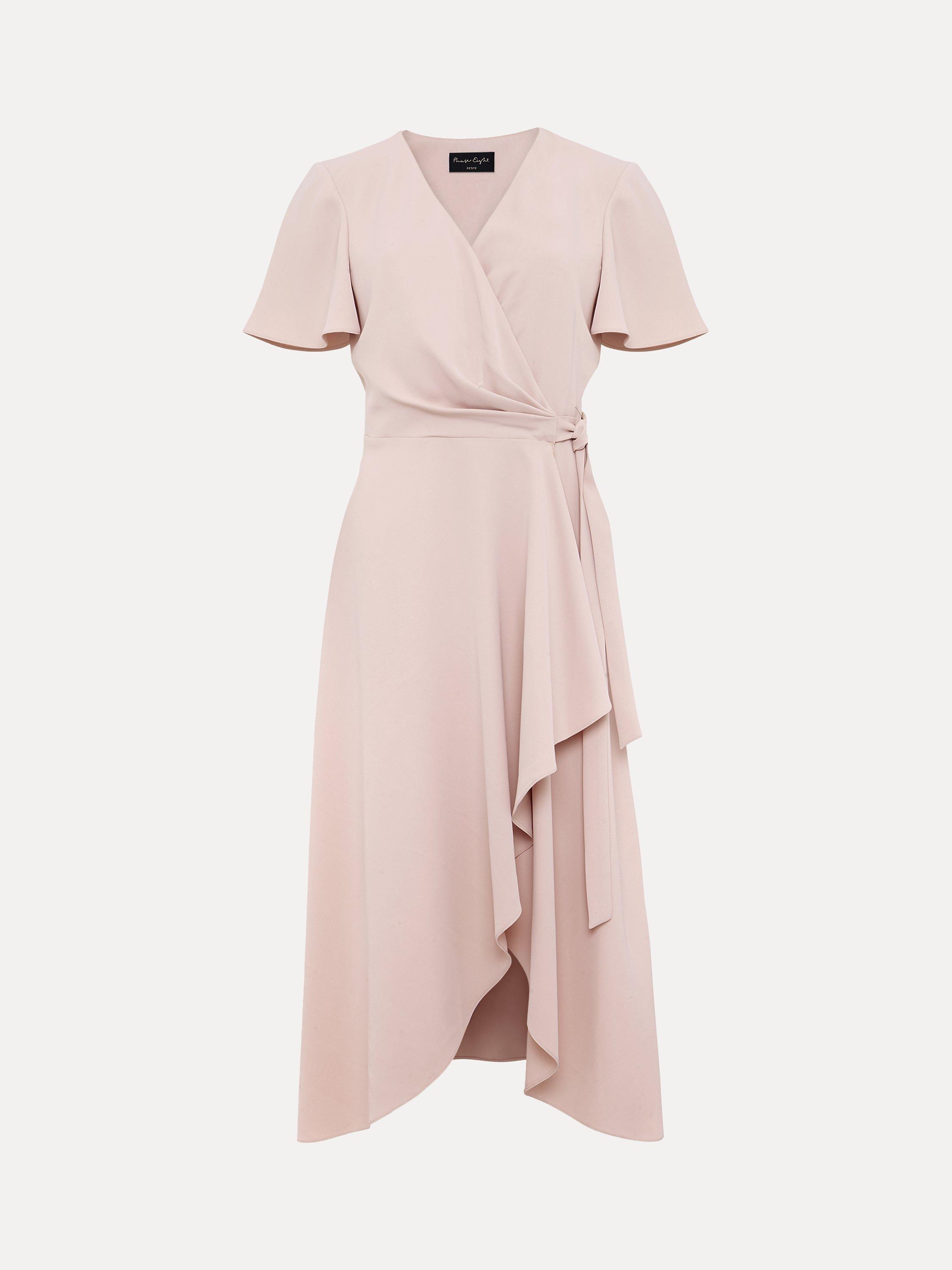 Phase Eight Petite Julissa Midi Wrap Dress, Antique Rose, 14