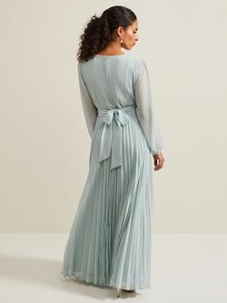 Phase Eight Petite Alecia Pleated Maxi Dress - view 2, Pale Blue
