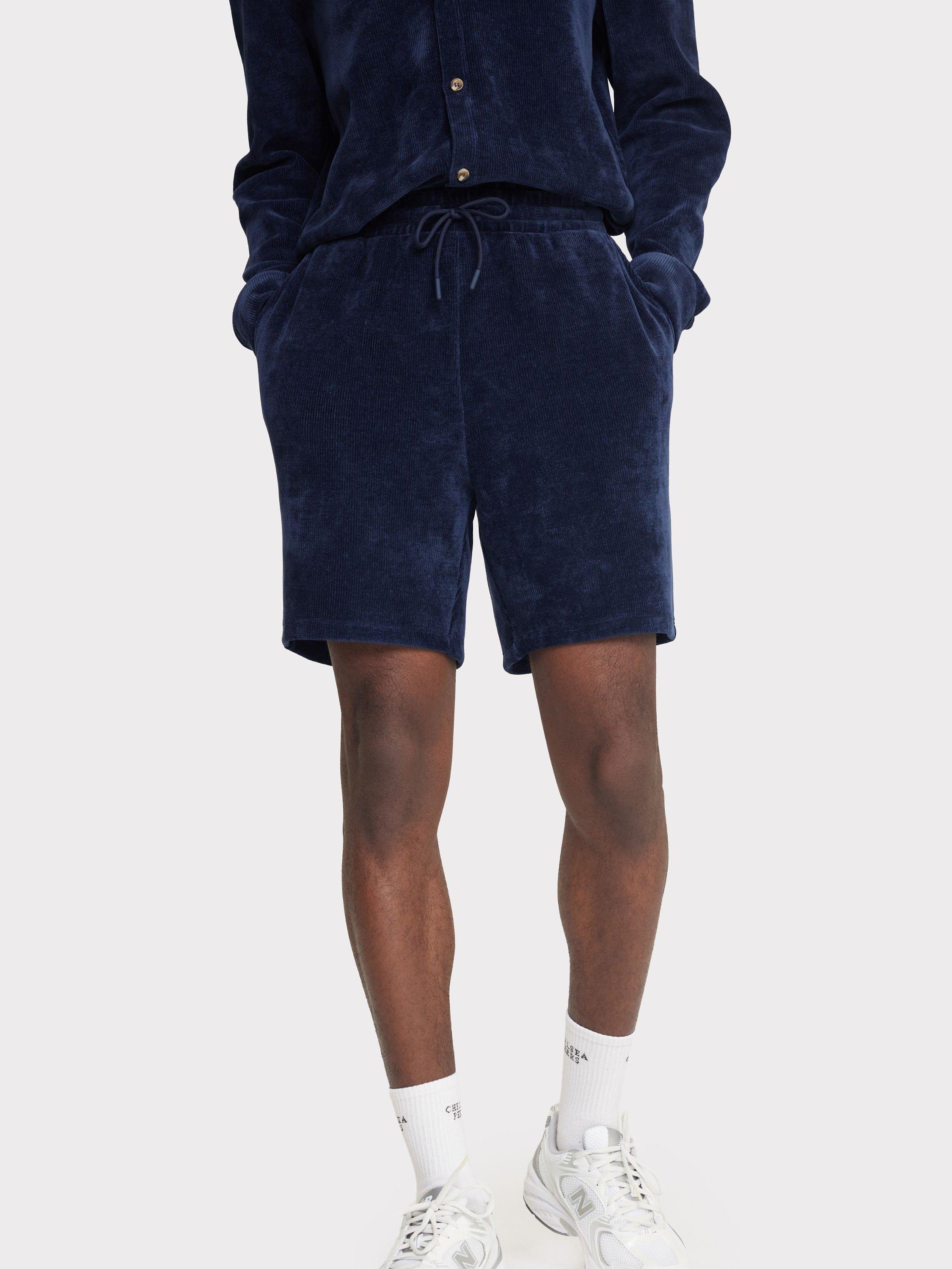 Chelsea Peers Corduroy Sweat Shorts, Navy