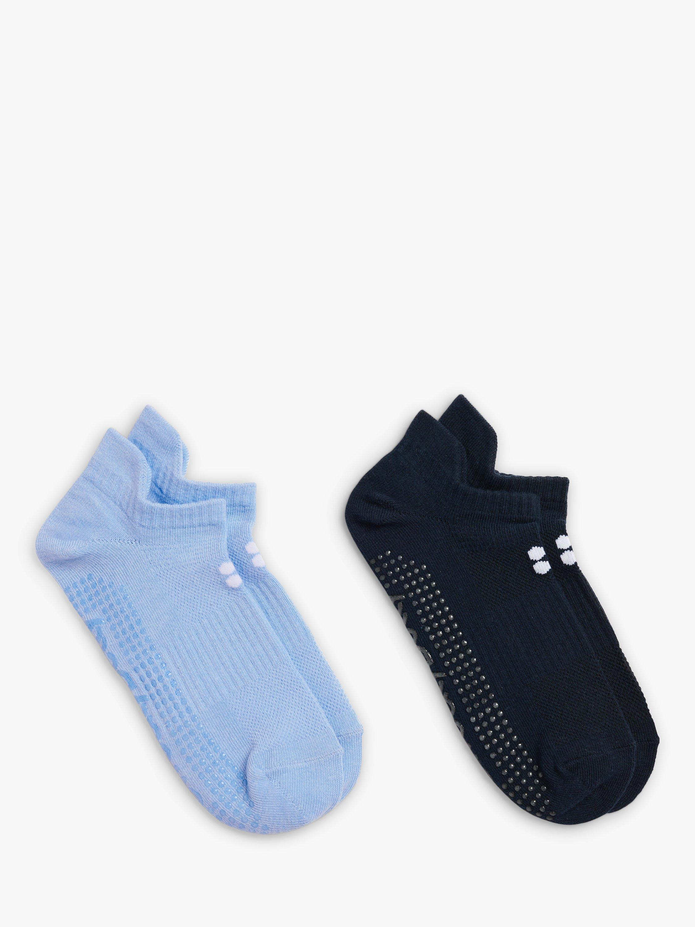 Product image 1 of 2, which shows Sweaty Betty Barre Socks, Pack of 2, Breeze Blue, 2.5-5