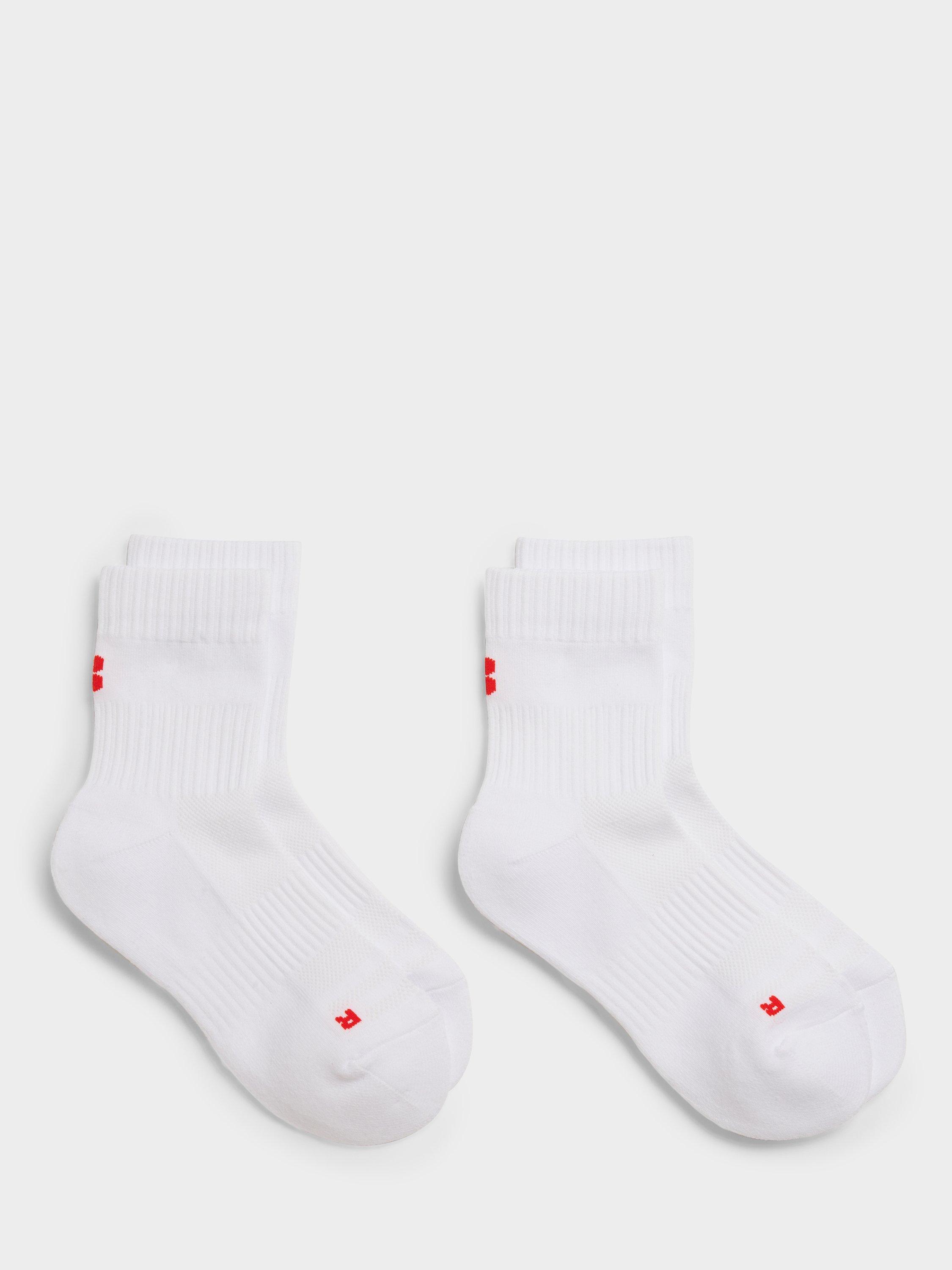 Product image 1 of 2, which shows Sweaty Betty Crew Running Socks, Pack of 2, White, 2.5-5
