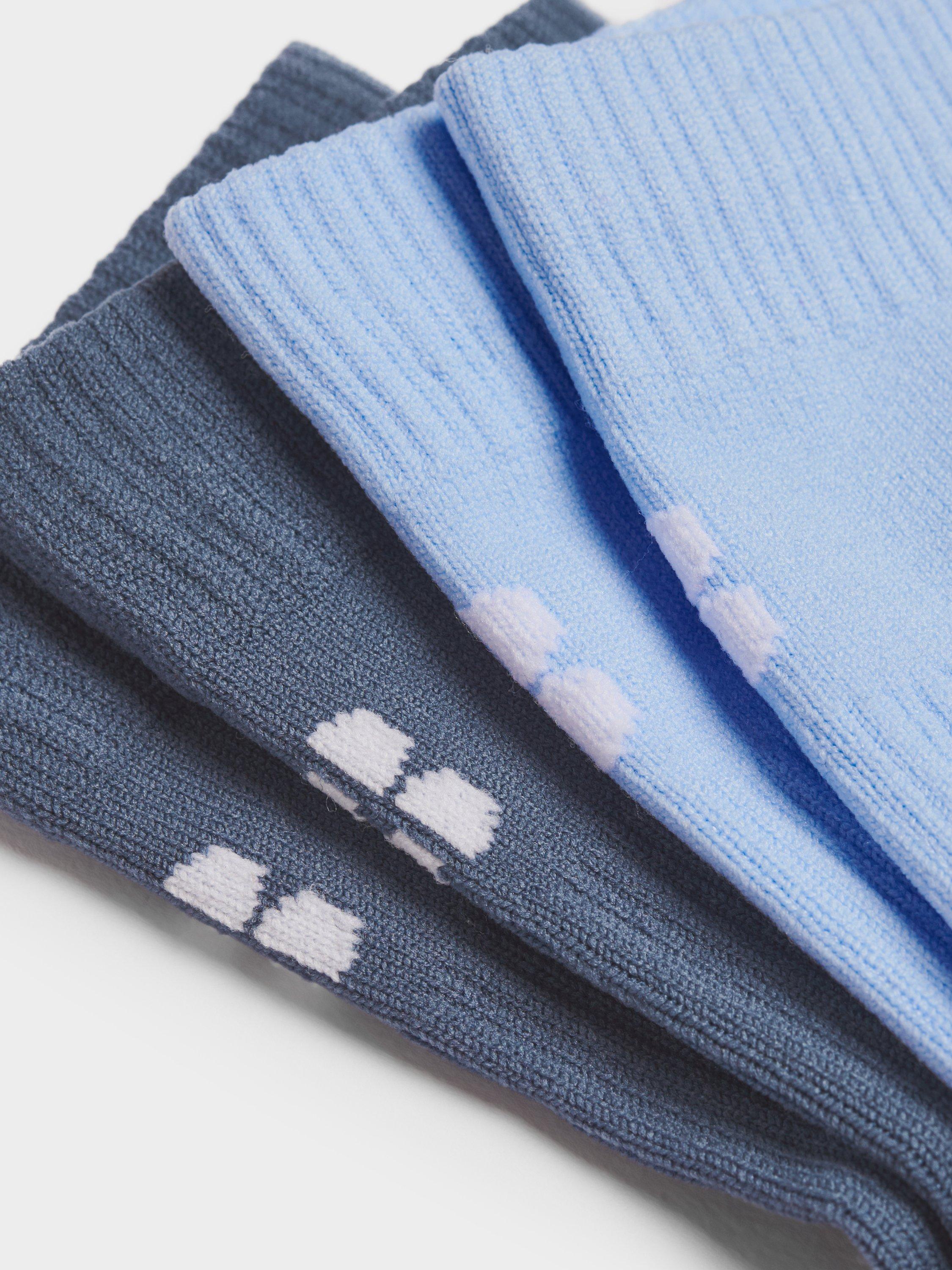 Product image 2 of 2, which shows Sweaty Betty Crew Running Socks, Pack of 2, Breeze Blue, 2.5-5