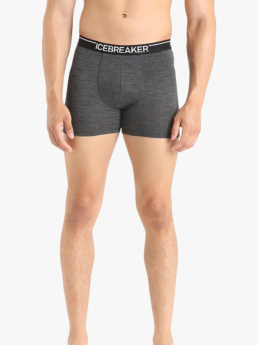 Icebreaker Anatomic Merino Wool Blend Boxers, Jet Heather
