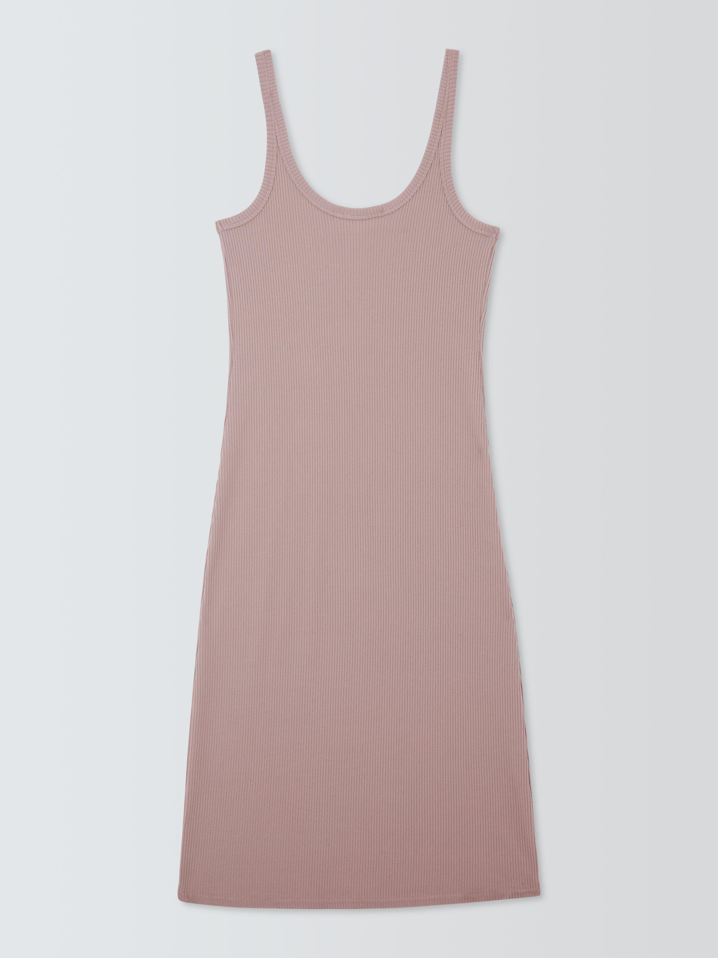 Product image 6 of 6, which shows John Lewis Anice Ribbed Nightdress, Camel, S