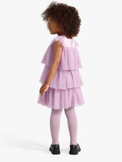 Lindex Kids' Tiered Mesh Dress, Light Lilac - view 2, Light Lilac
