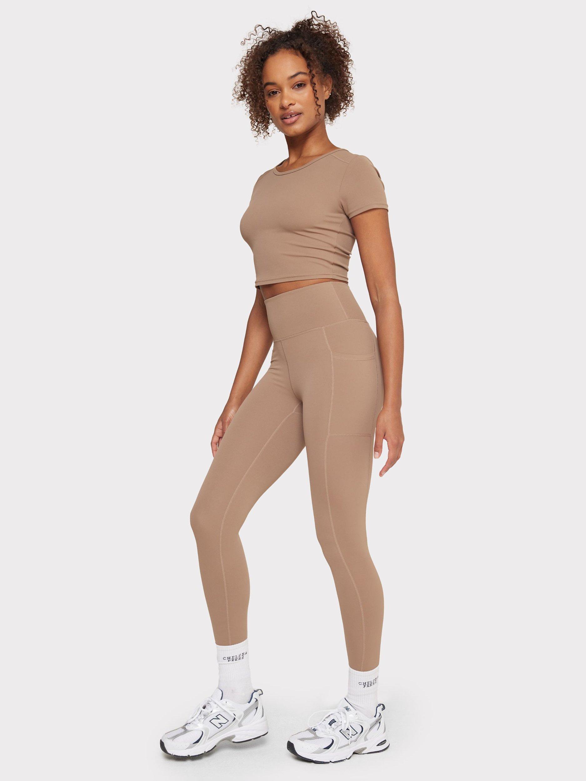 Product image 6 of 7, which shows Chelsea Peers Stretch Leggings, Brown, 8
