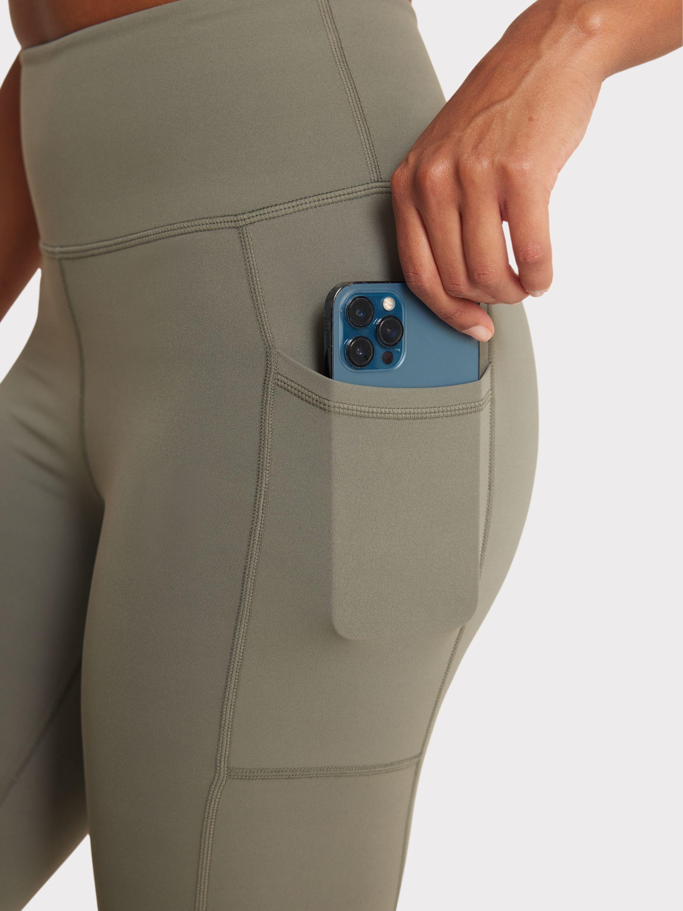 Product image 2 of 5, which shows Chelsea Peers Stretch Leggings, Khaki, 8