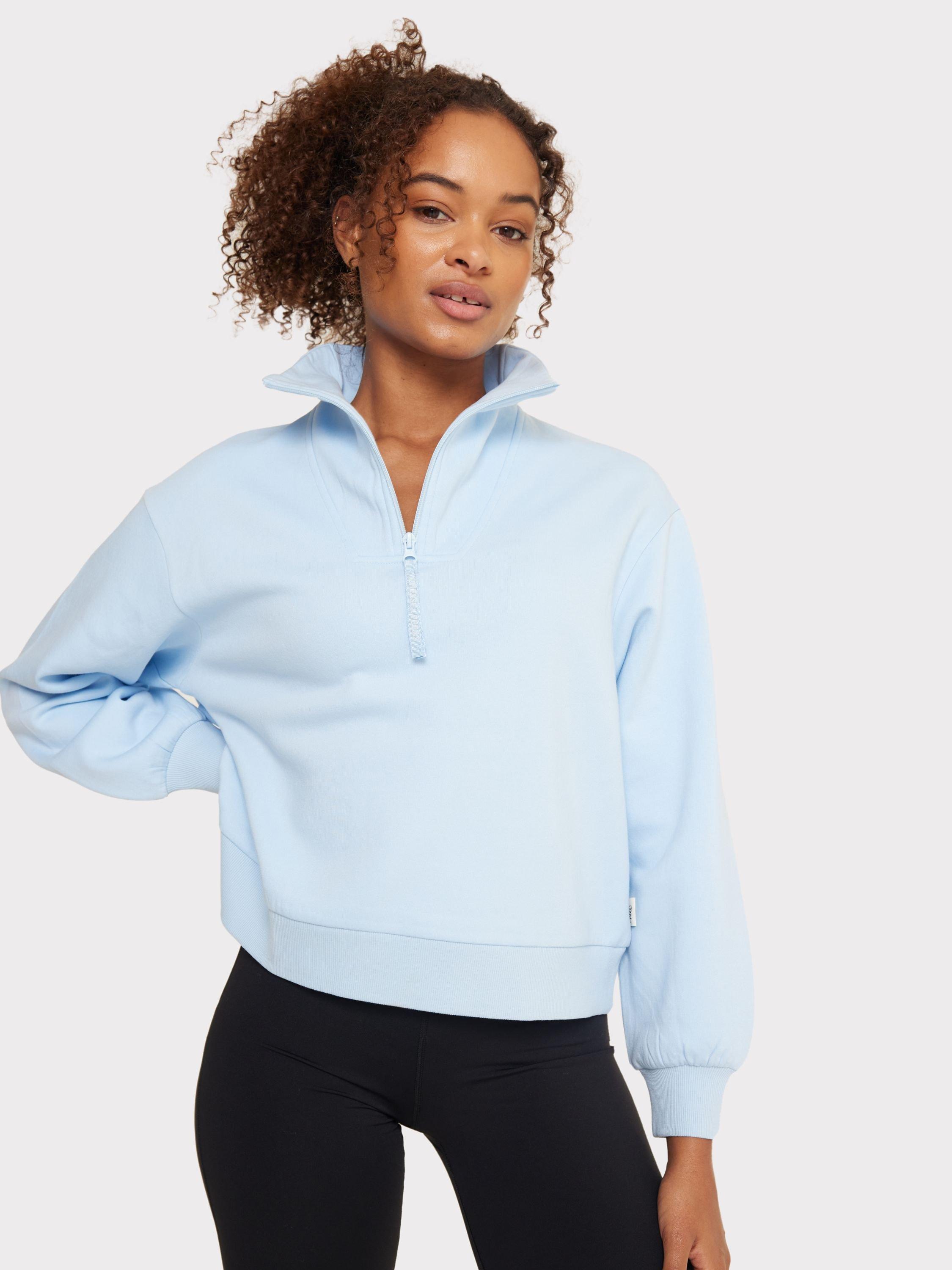 Product image 1 of 6, which shows Chelsea Peers 3/4 Zip Sweatshirt, Blue, 12