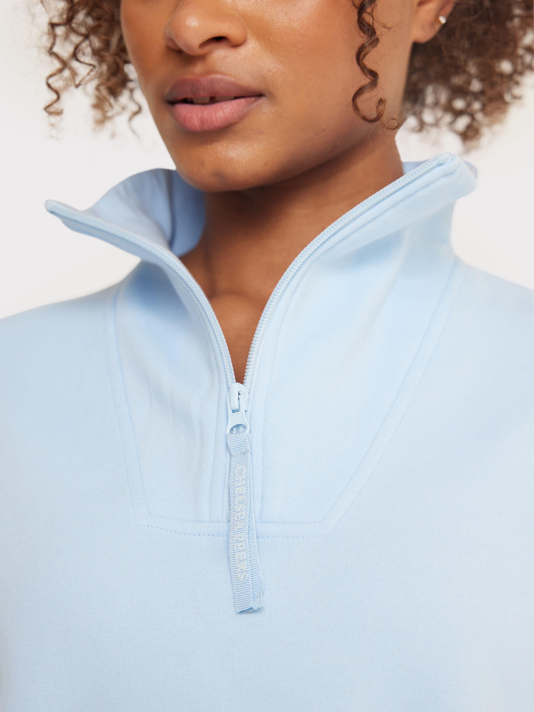 Product image 4 of 6, which shows Chelsea Peers 3/4 Zip Sweatshirt, Blue, 12