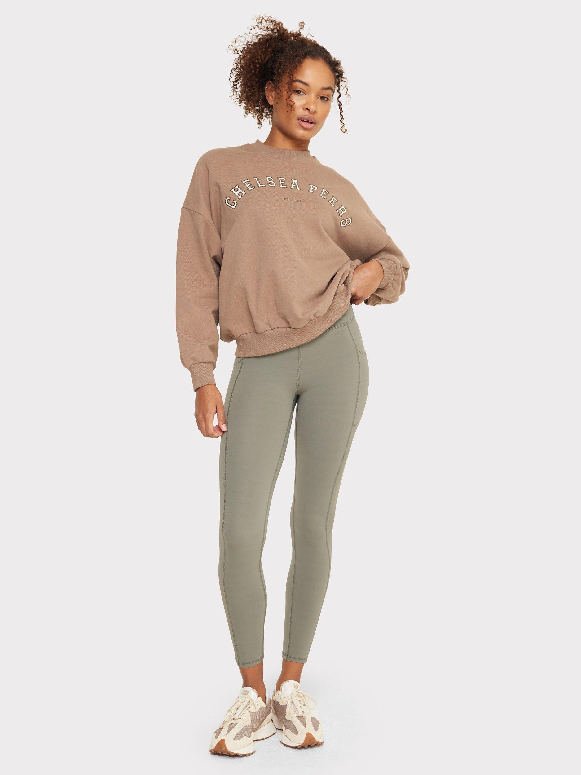 Product image 4 of 8, which shows Chelsea Peers Embroidered Logo Sweatshirt, Brown, 6