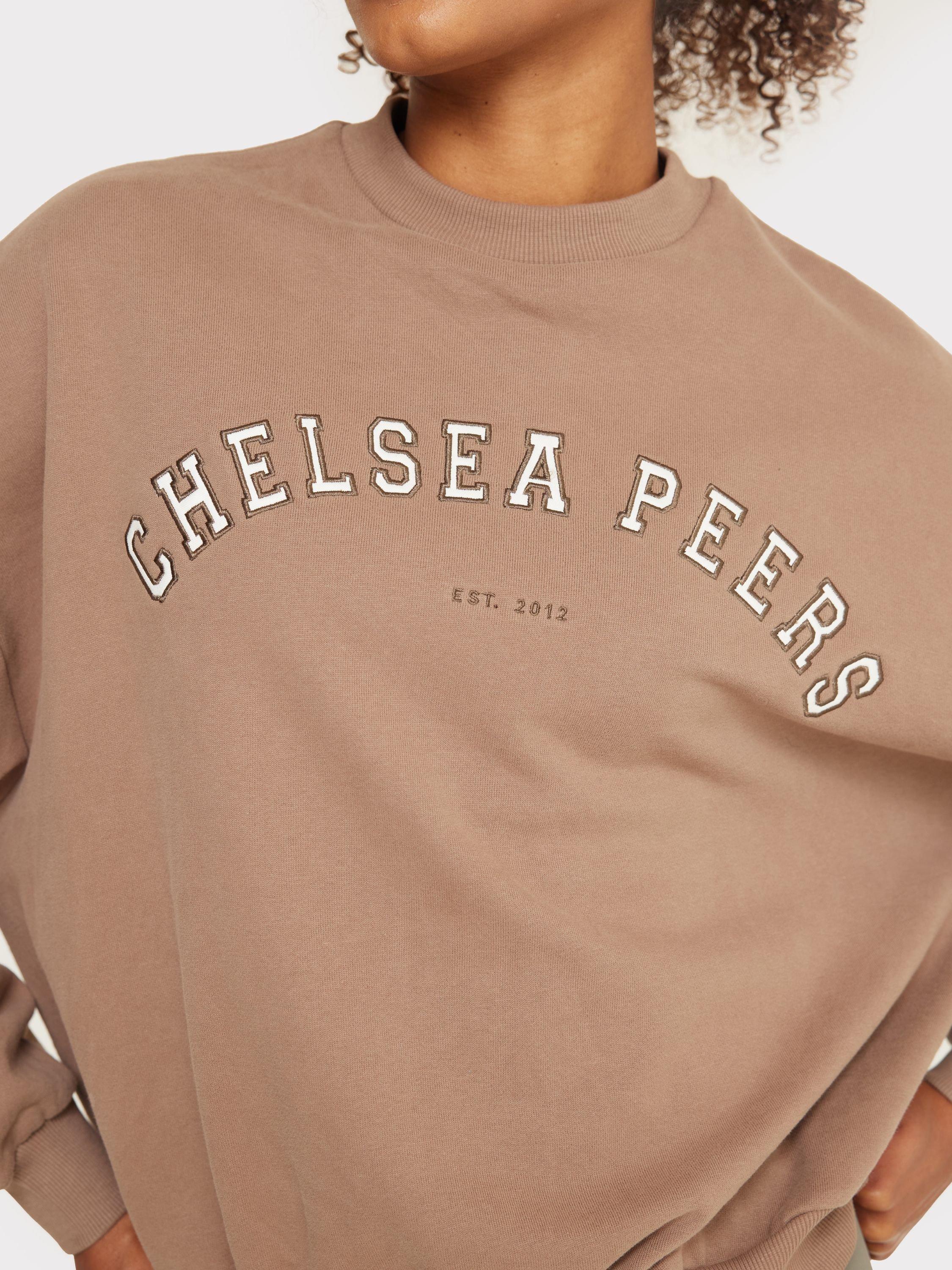 Product image 5 of 8, which shows Chelsea Peers Embroidered Logo Sweatshirt, Brown, 6