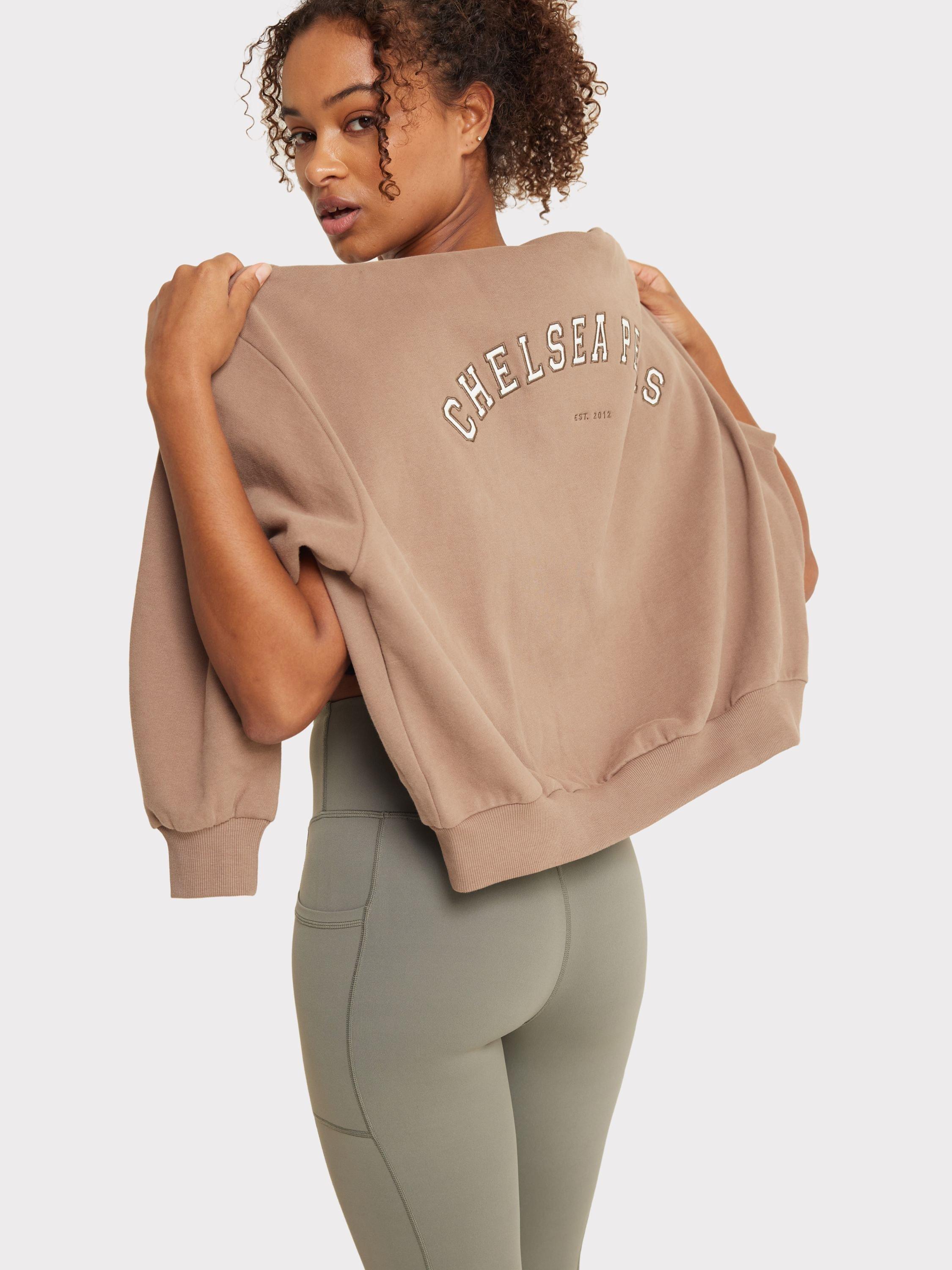 Product image 7 of 8, which shows Chelsea Peers Embroidered Logo Sweatshirt, Brown, 6