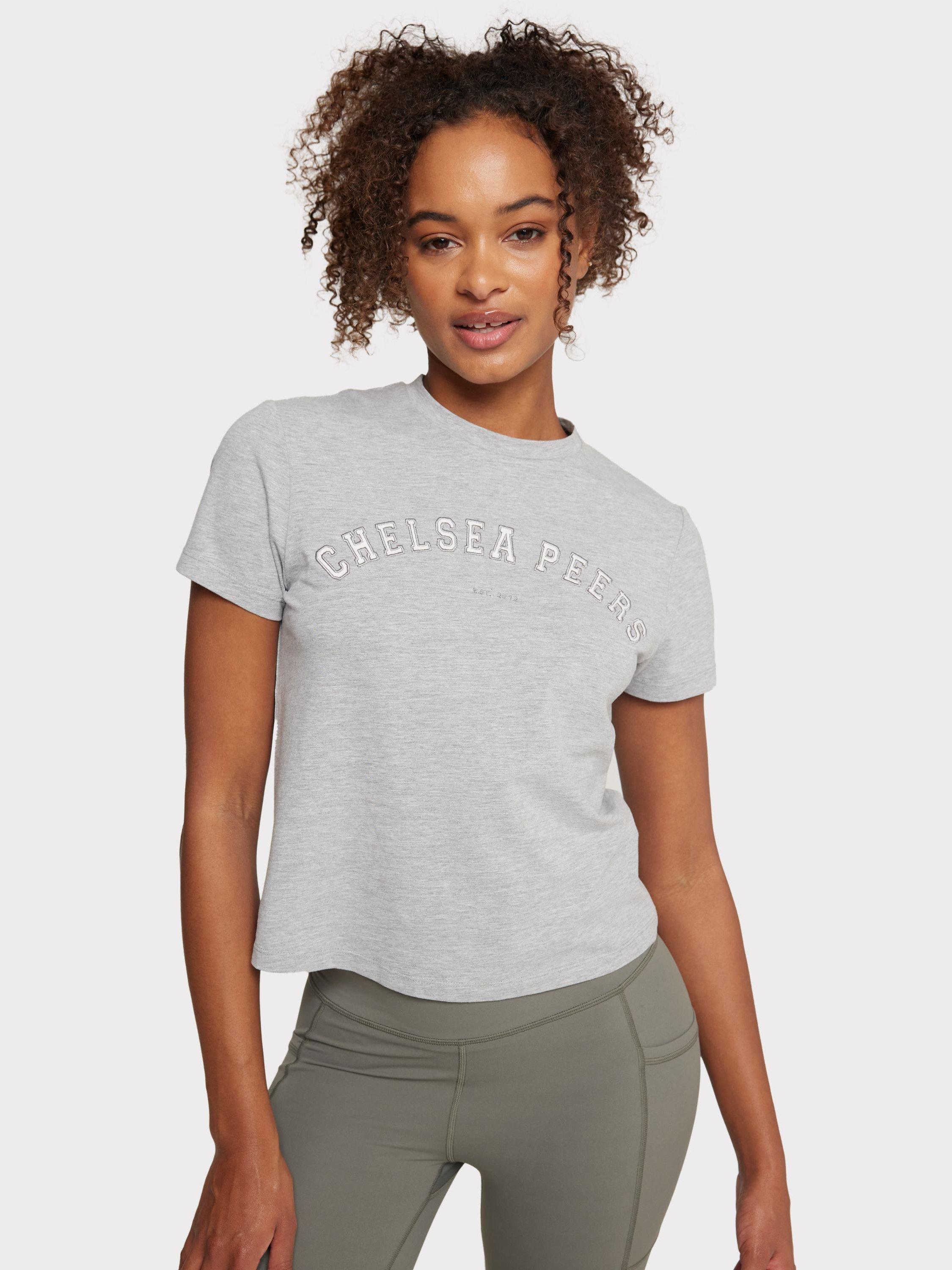 Chelsea Peers Logo Crop T-Shirt, Grey