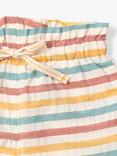 Little Green Radicals Baby Organic Cotton Stripe By The Sea Shorts, Walnut