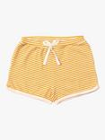 Little Green Radicals Baby Organic Cotton Blend Striped Run Around Shorts, Gold