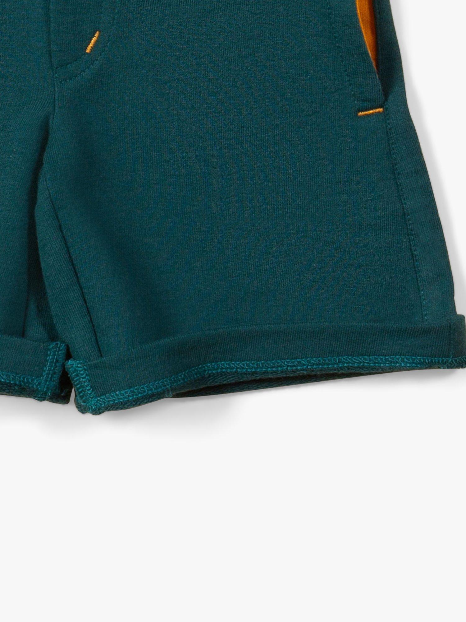 Product image 3 of 4, which shows Little Green Radicals Baby Organic Cotton June Bug Marl Comfy Jogger Shorts, Green, 5-6 years