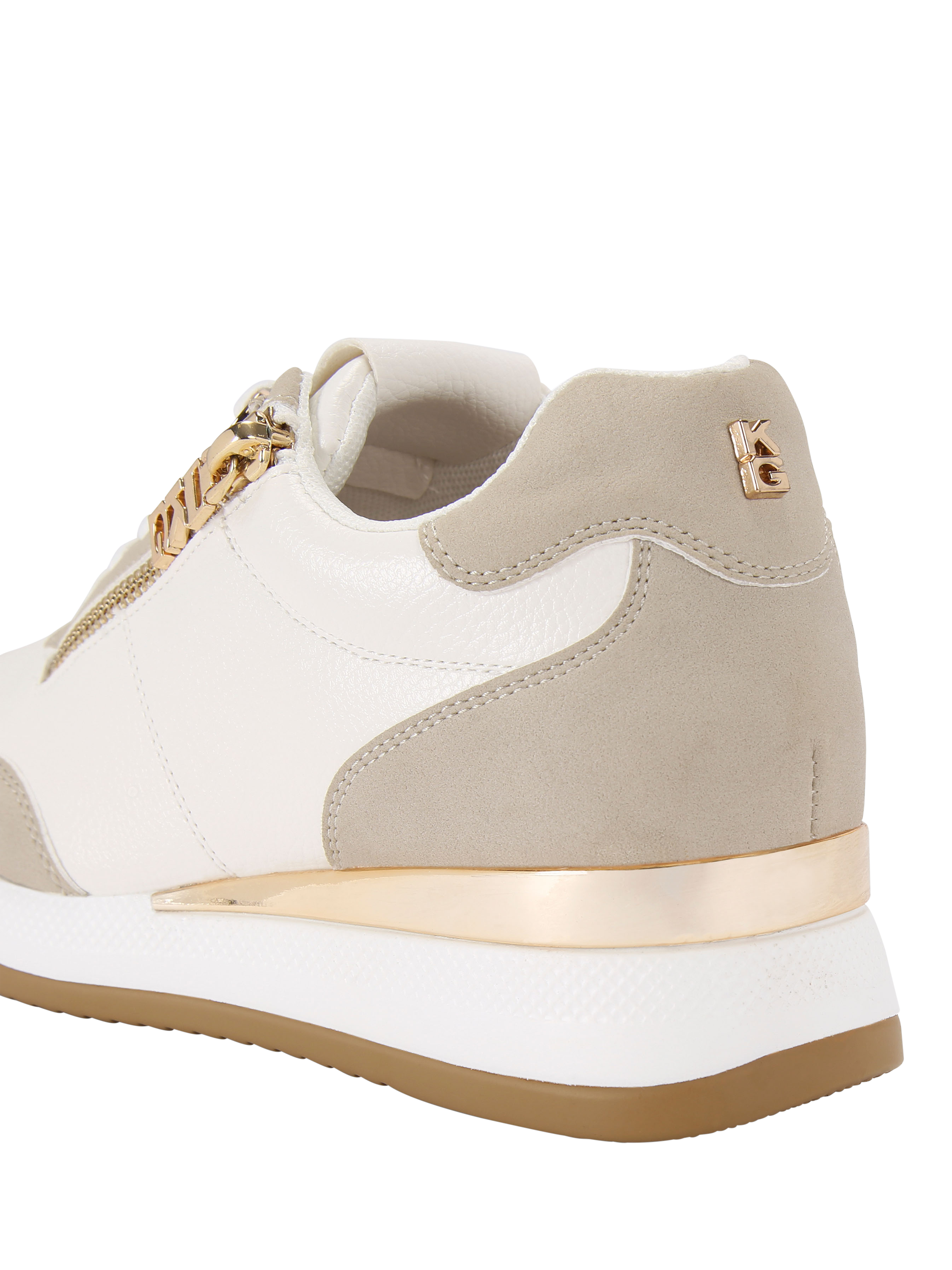 Product image 4 of 5, which shows KG Kurt Geiger Lina Chunky Sole Trainers, Taupe, 3