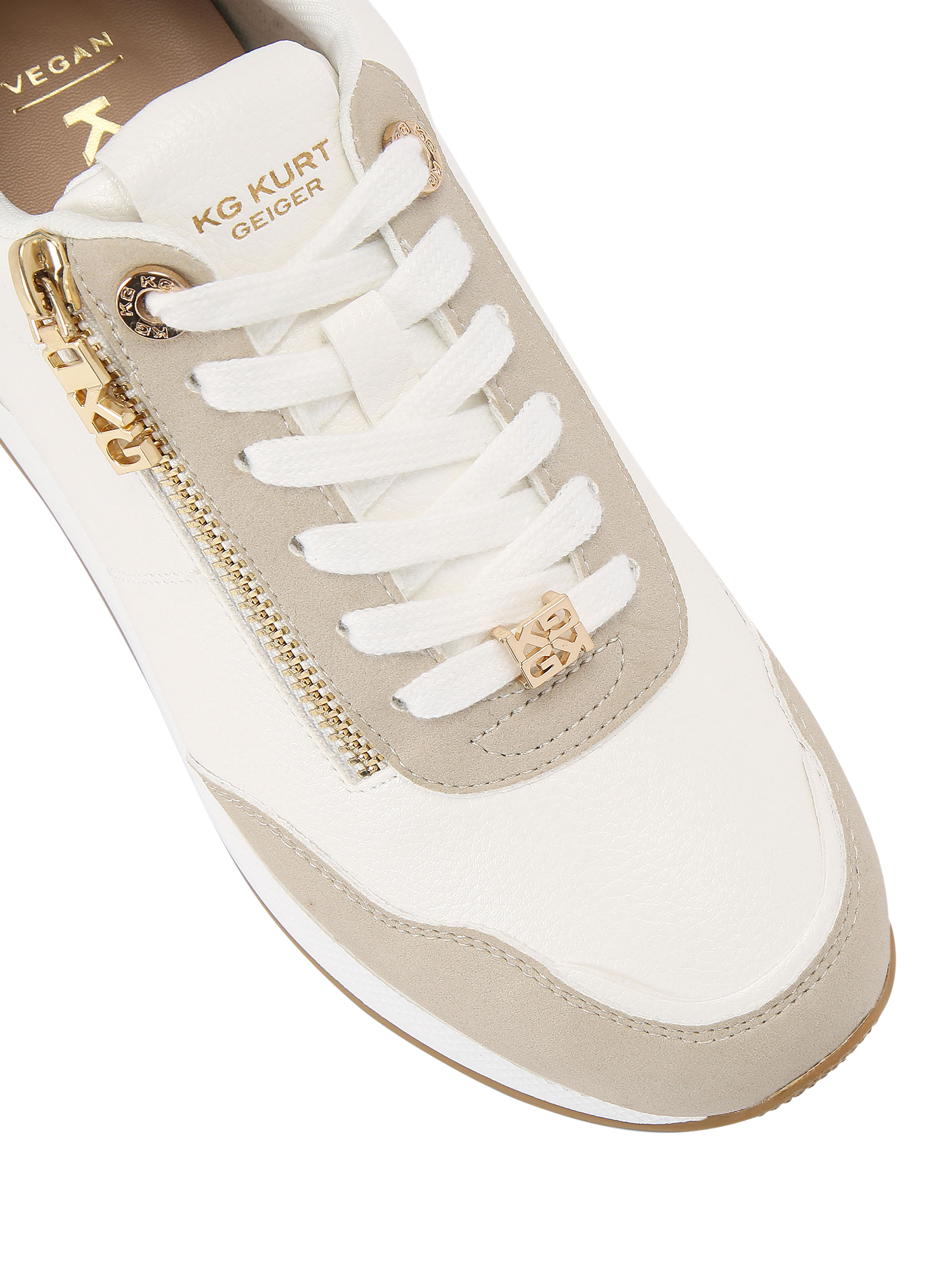 Product image 5 of 5, which shows KG Kurt Geiger Lina Chunky Sole Trainers, Taupe, 3