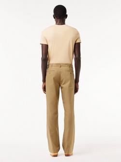 Lacoste Core Essential Cotton Twill Chinos, Brown - view 2, Brown