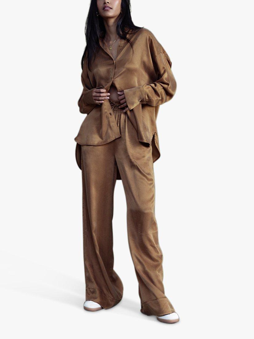 Life of ease Charlie Wide Leg Joggers, Bronze