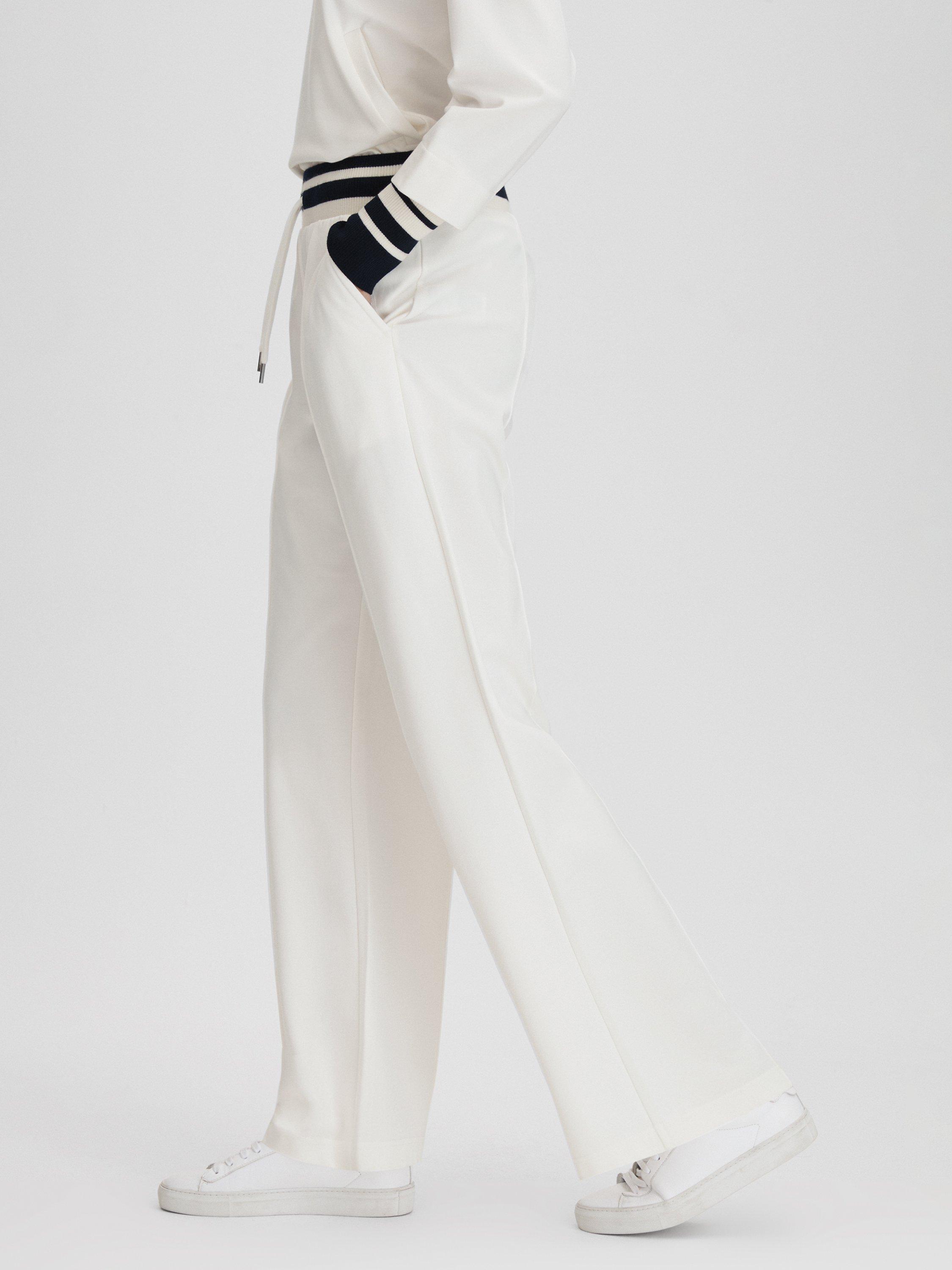 Reiss Lexi Stripe Joggers, Navy/Ivory