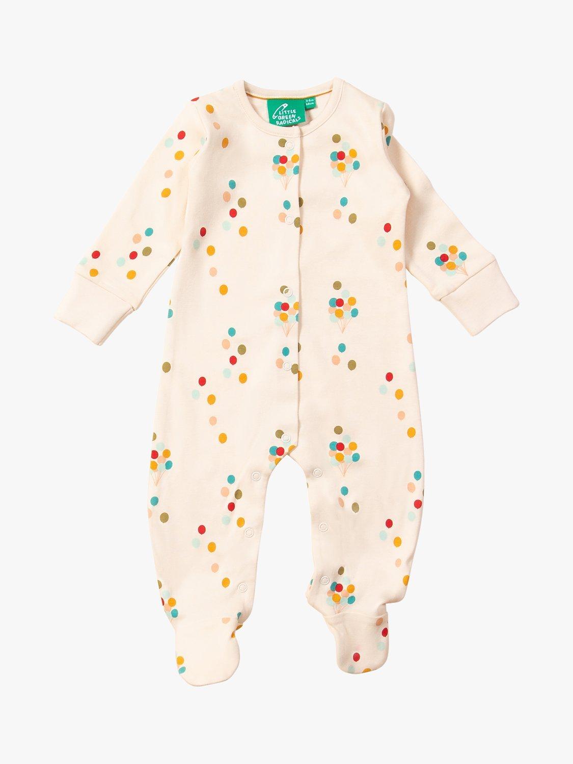 Little Green Radicals Baby Balloons Organic Cotton Babygrow, Multi