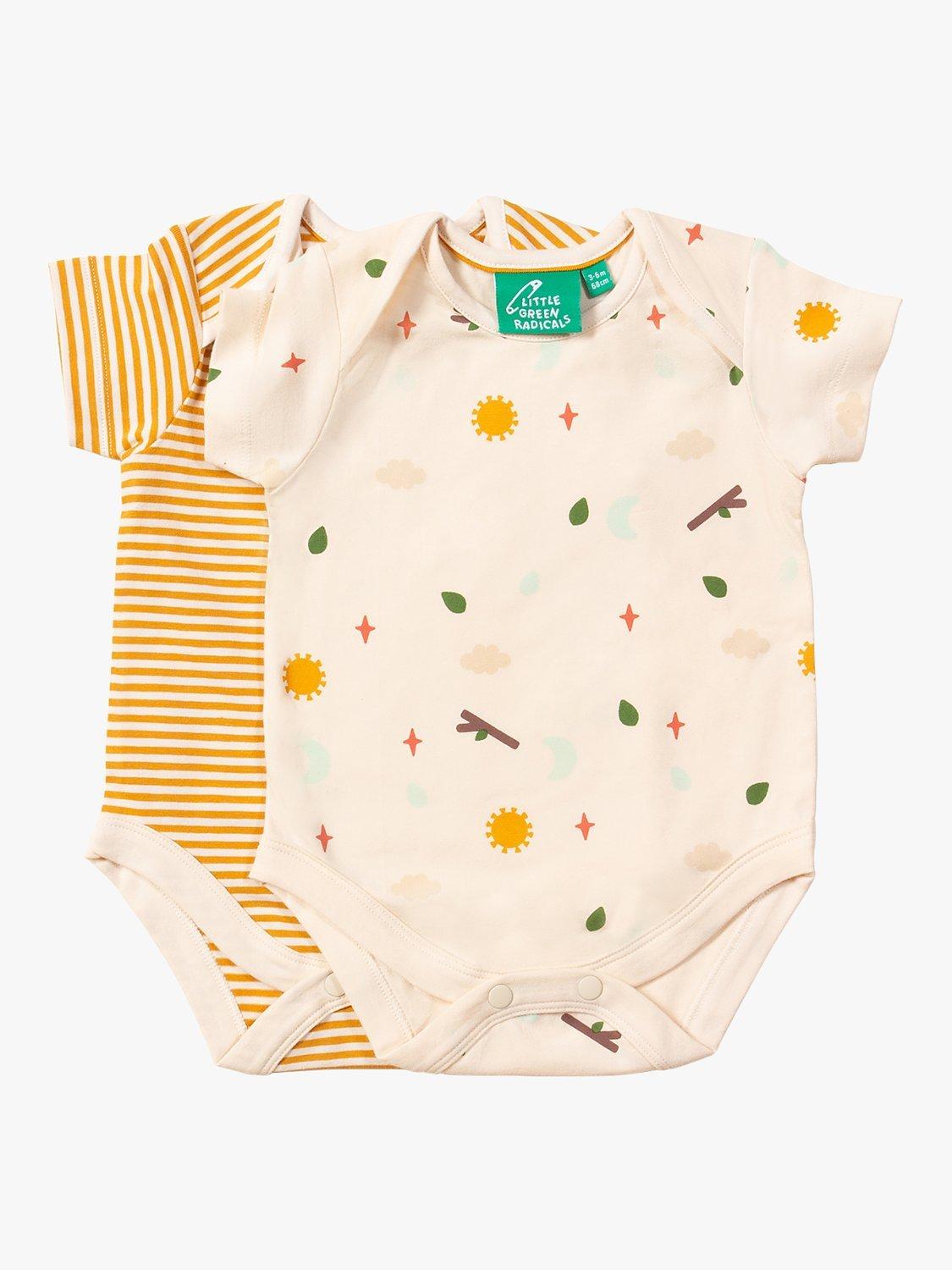 Little Green Radicals Baby Adventure Organic Cotton Bodysuit, Pack of 2, Multi