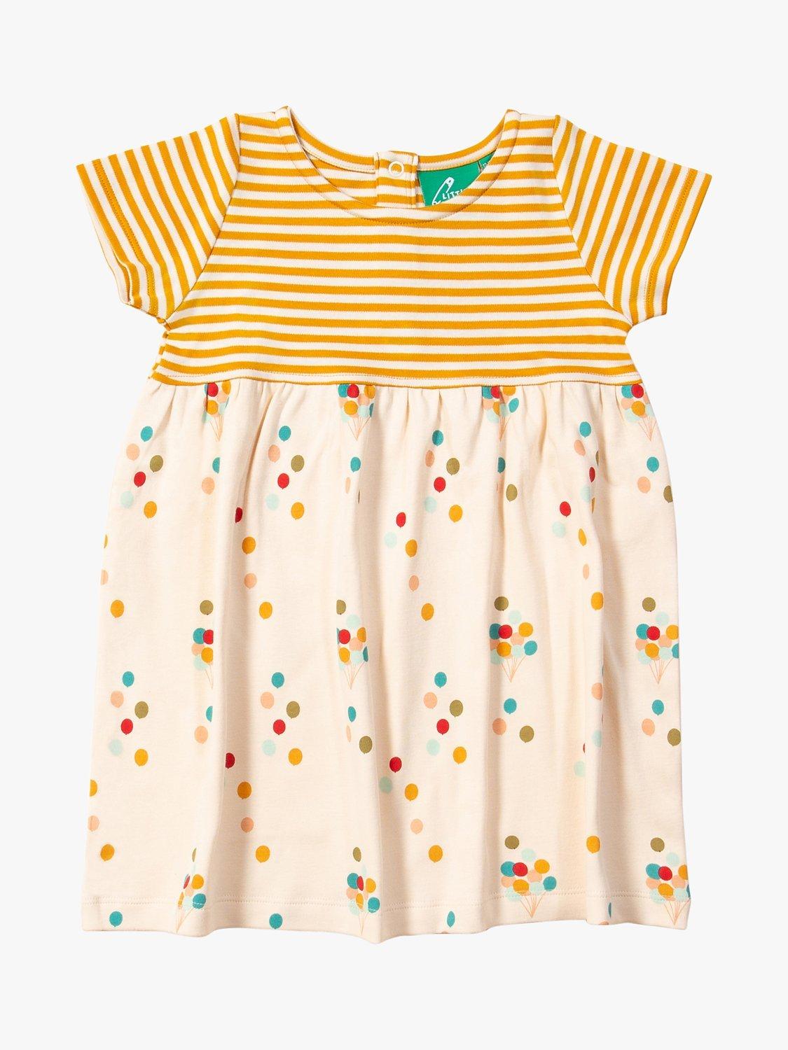 Little Green Radicals Baby Balloons Easy Peasy Organic Cotton Dress, Multi