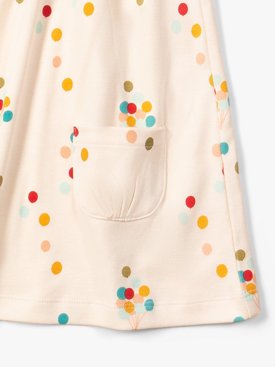 Product image 3 of 3, which shows Little Green Radicals Baby Balloon Organic Cotton Frill Dress, Multi, 2-3 years