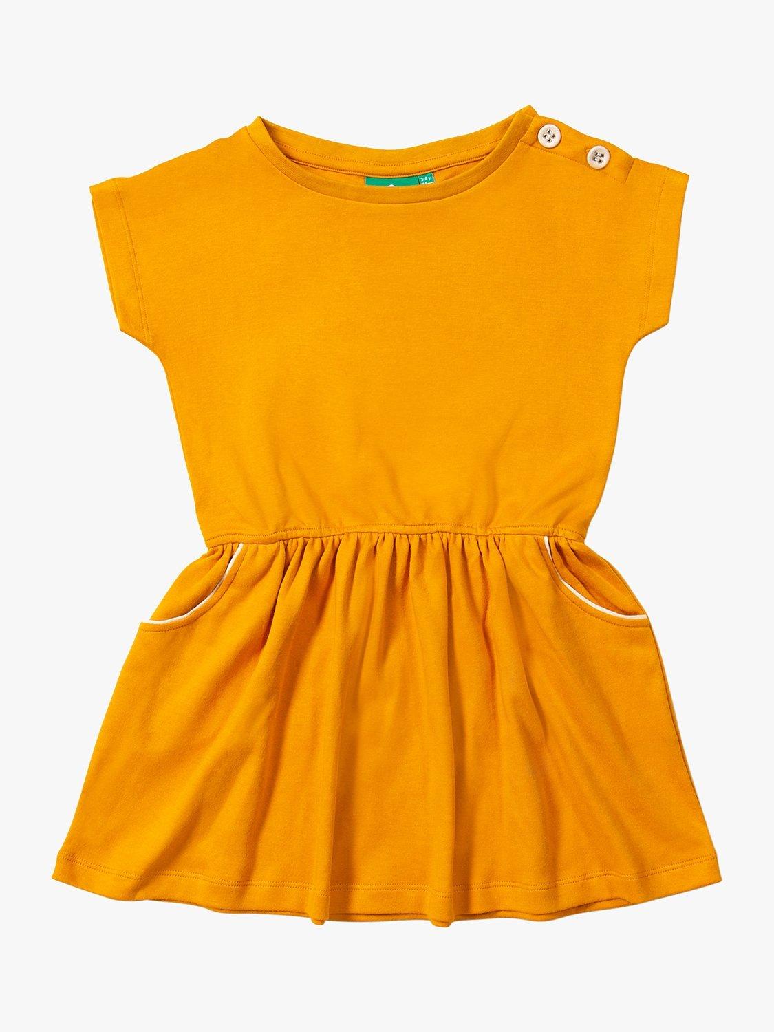Little Green Radicals Baby Organic Cotton Boat Neck Dress, Gold