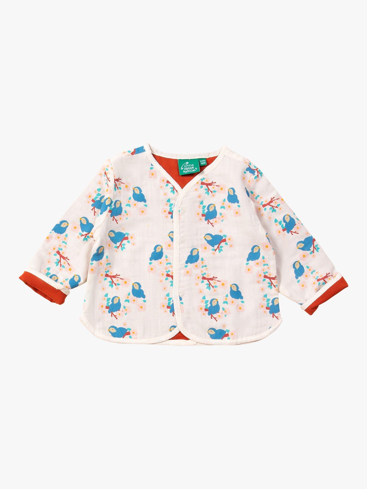 Little Green Radicals Baby Bluebirds Organic Cotton Jacket, Multi