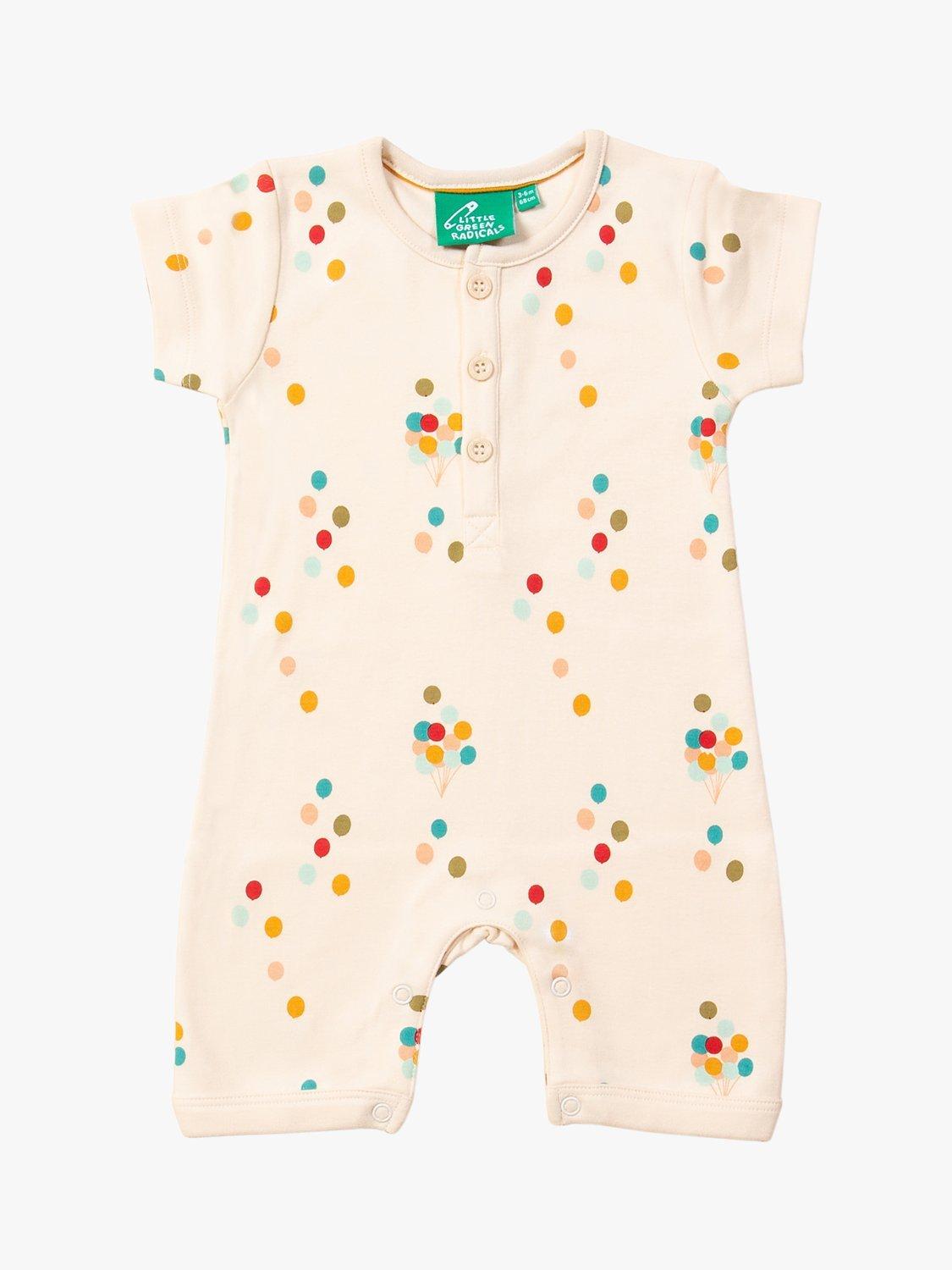Little Green Radicals Baby Balloons Organic Cotton Summer Romper, Multi