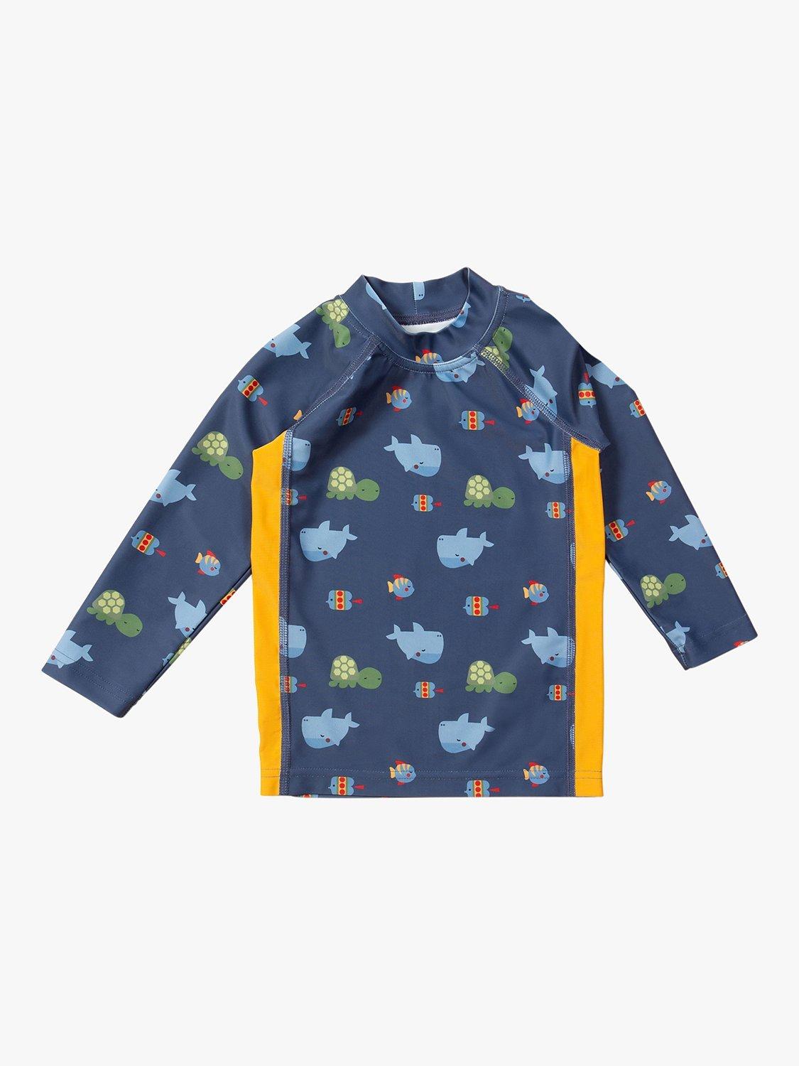 Little Green Radicals Baby Sealife UPF 50+ Sunsafe Long Sleeve Rash Vest, Blue