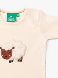 Little Green Radicals Baby Organic Cotton Counting Sheep Applique T-Shirt, Cream, Cream