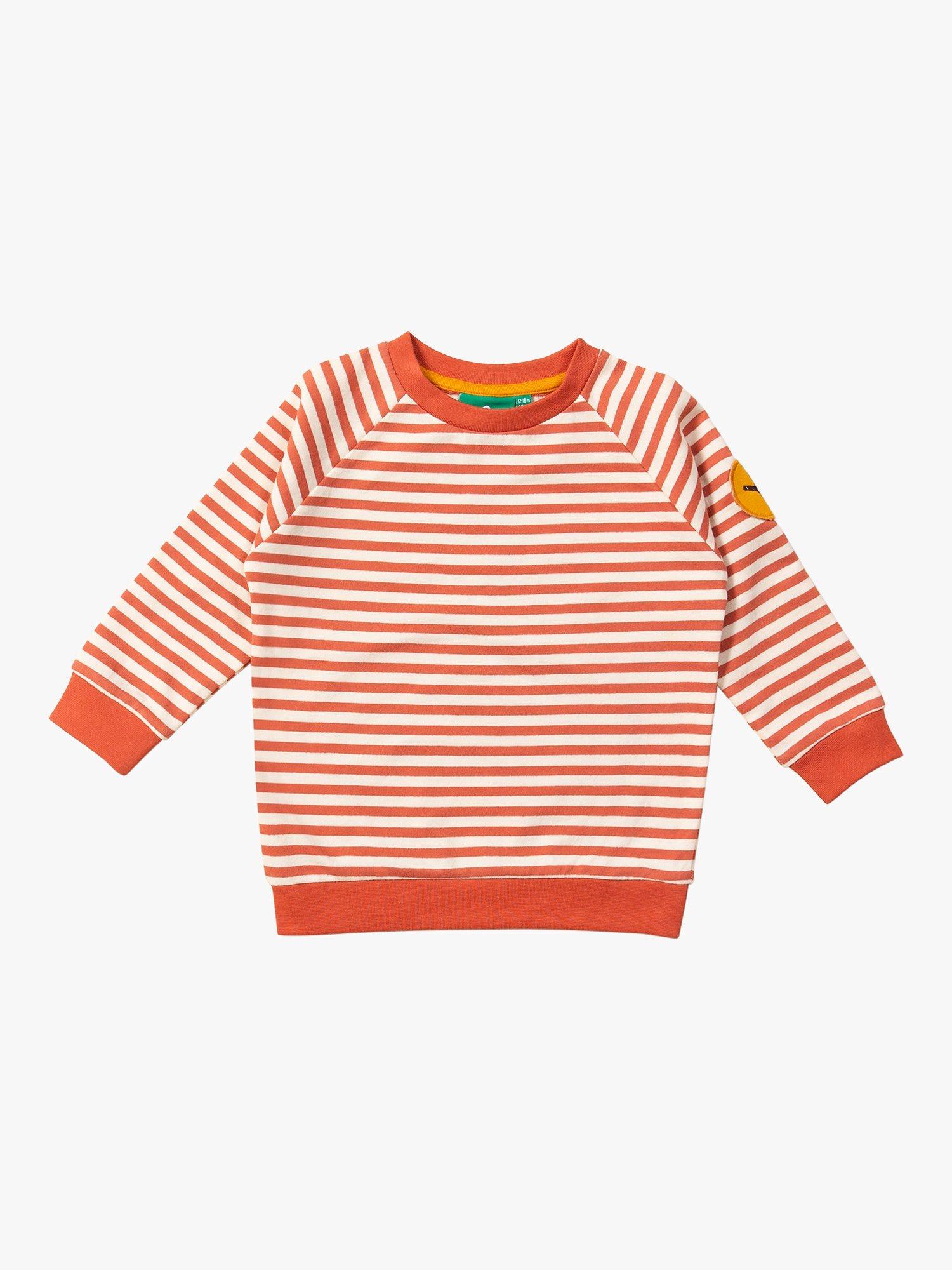 Little Green Radicals Baby Organic Cotton Stripe Marl Raglan Sweatshirt, Walnut