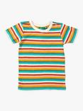 Little Green Radicals Baby Organic Cotton Rainbow Stripe Short Sleeve T-Shirt, Multi, Multi
