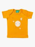 Little Green Radicals Baby Organic Cotton Full Moon Applique T-Shirt, Mustard, Mustard