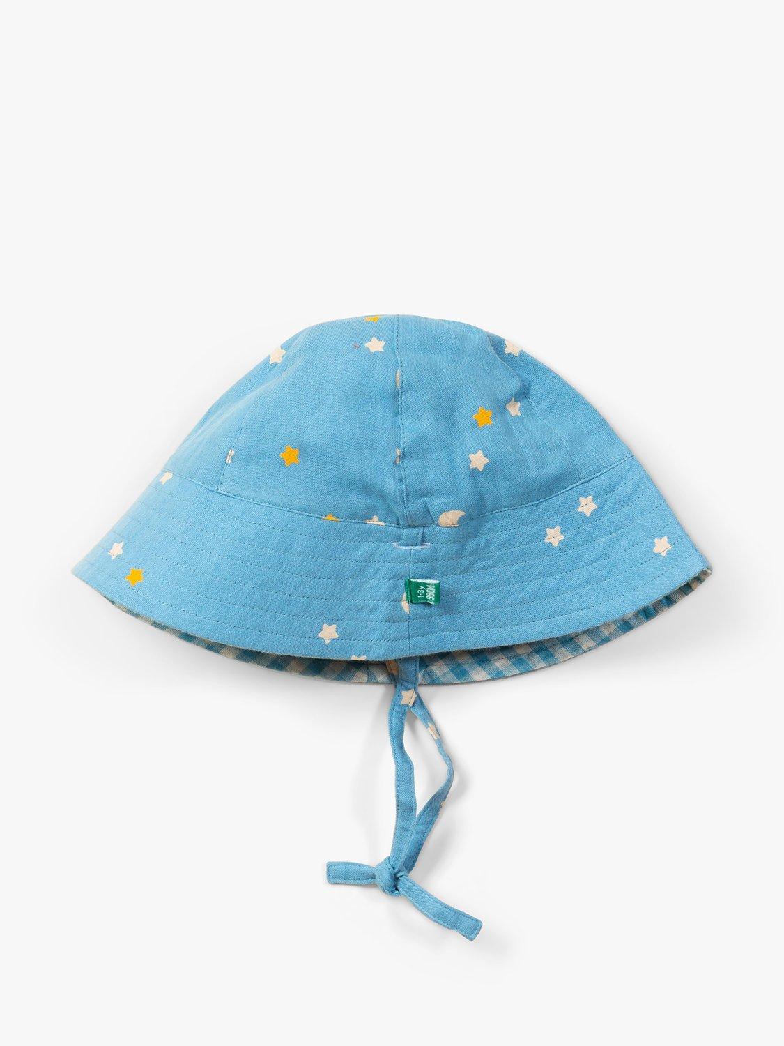 Little Green Radicals Baby Dawn Organic Cotton Reversible Bucket Hat, Blue