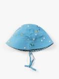 Little Green Radicals Baby Dawn Organic Cotton Reversible Bucket Hat, Blue