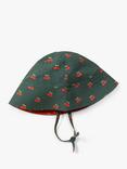 Little Green Radicals Baby Organic Cotton Cherries Reversible Sunhat, Green/Multi