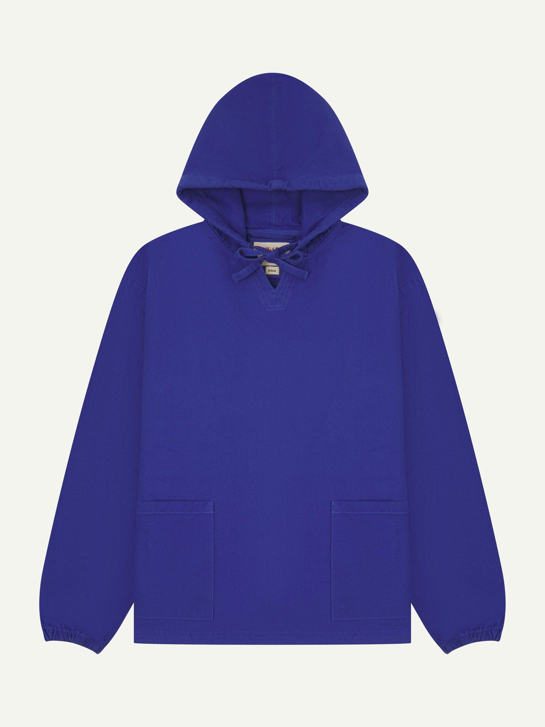 Uskees Organic Cotton Smock Hoodie, Ultra Blue