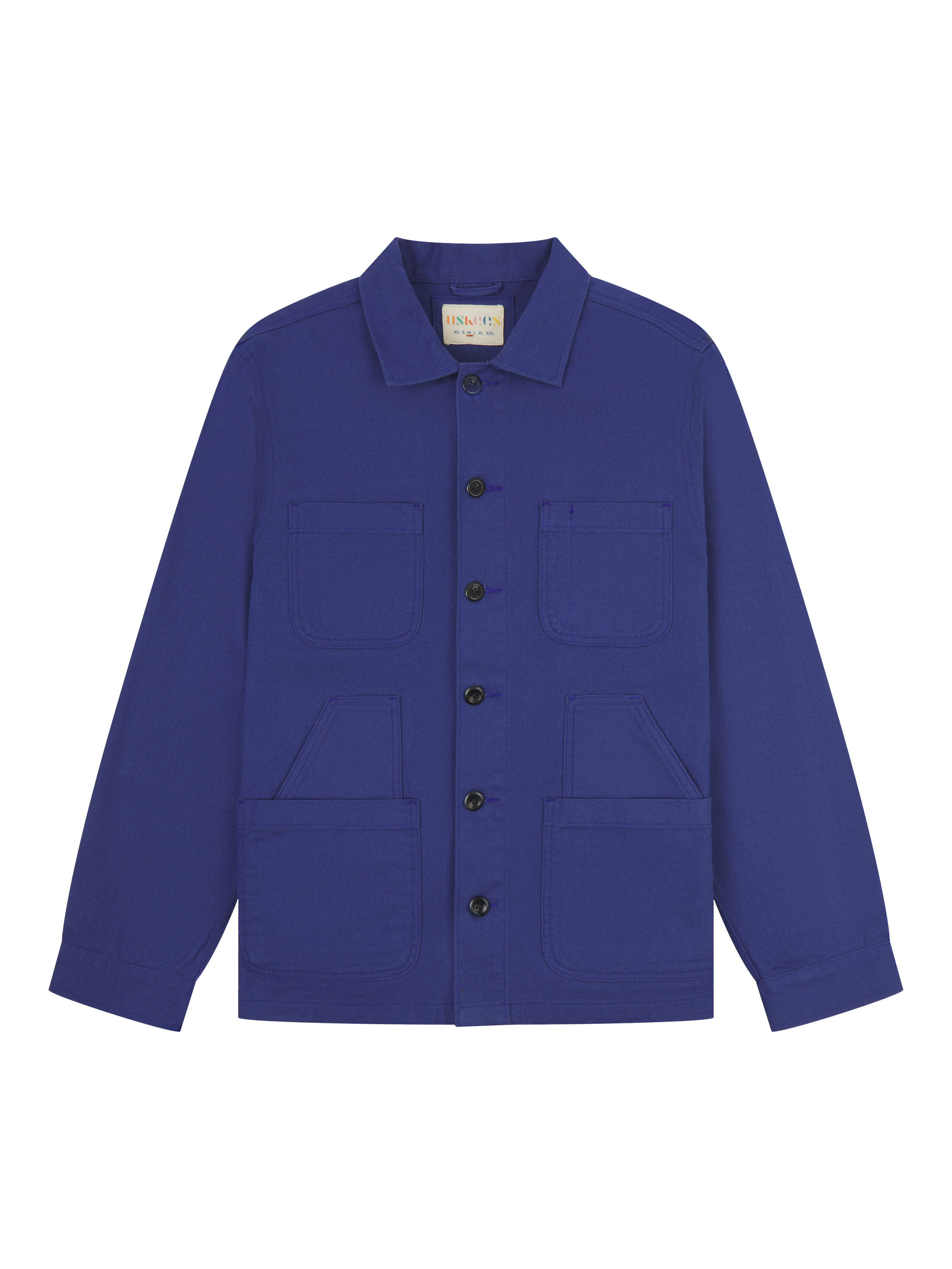 Uskees Drill Organic Cotton Overshirt, Ultra Blue