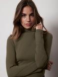 Mint Velvet Turtle Neck Top, Khaki