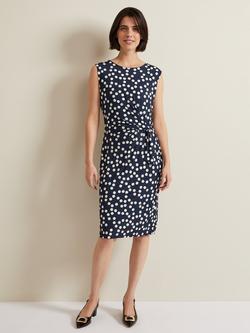 Phase Eight Josey Spot Bodycon Dress, Navy/Ivory, Navy/Ivory