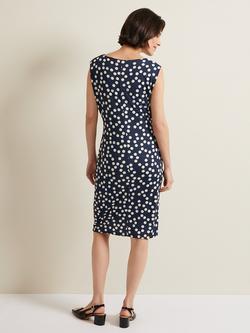 Phase Eight Josey Spot Bodycon Dress, Navy/Ivory - view 2, Navy/Ivory