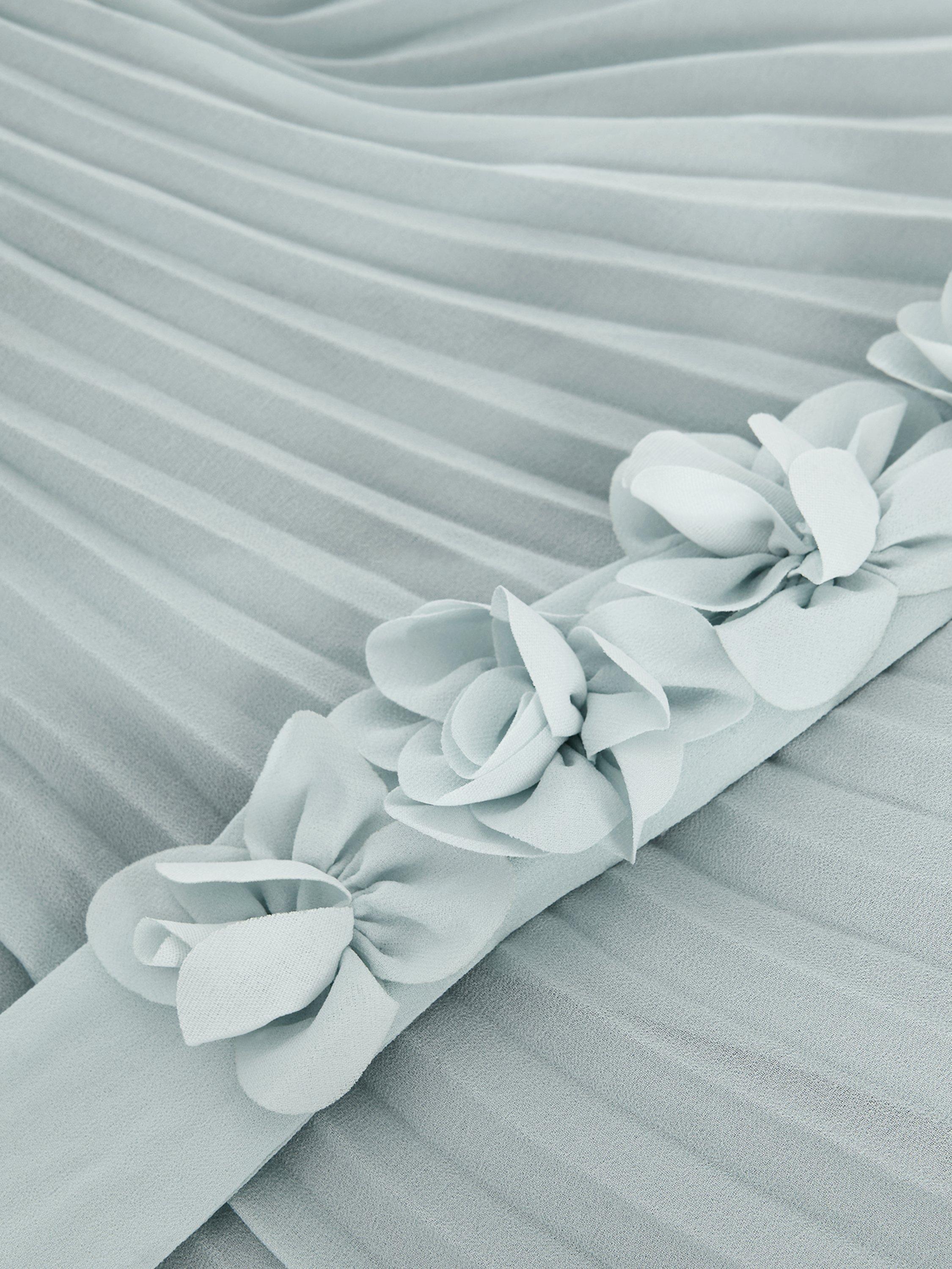 Product image 6 of 9, which shows Phase Eight Alecia Pleated Maxi Dress, Pale Blue, 6