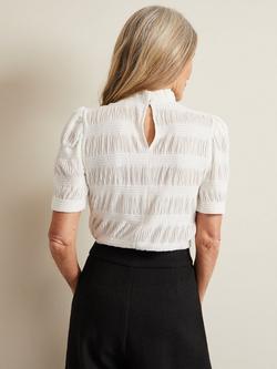 Phase Eight Samiha High Neck Textured Top - view 2, Ivory